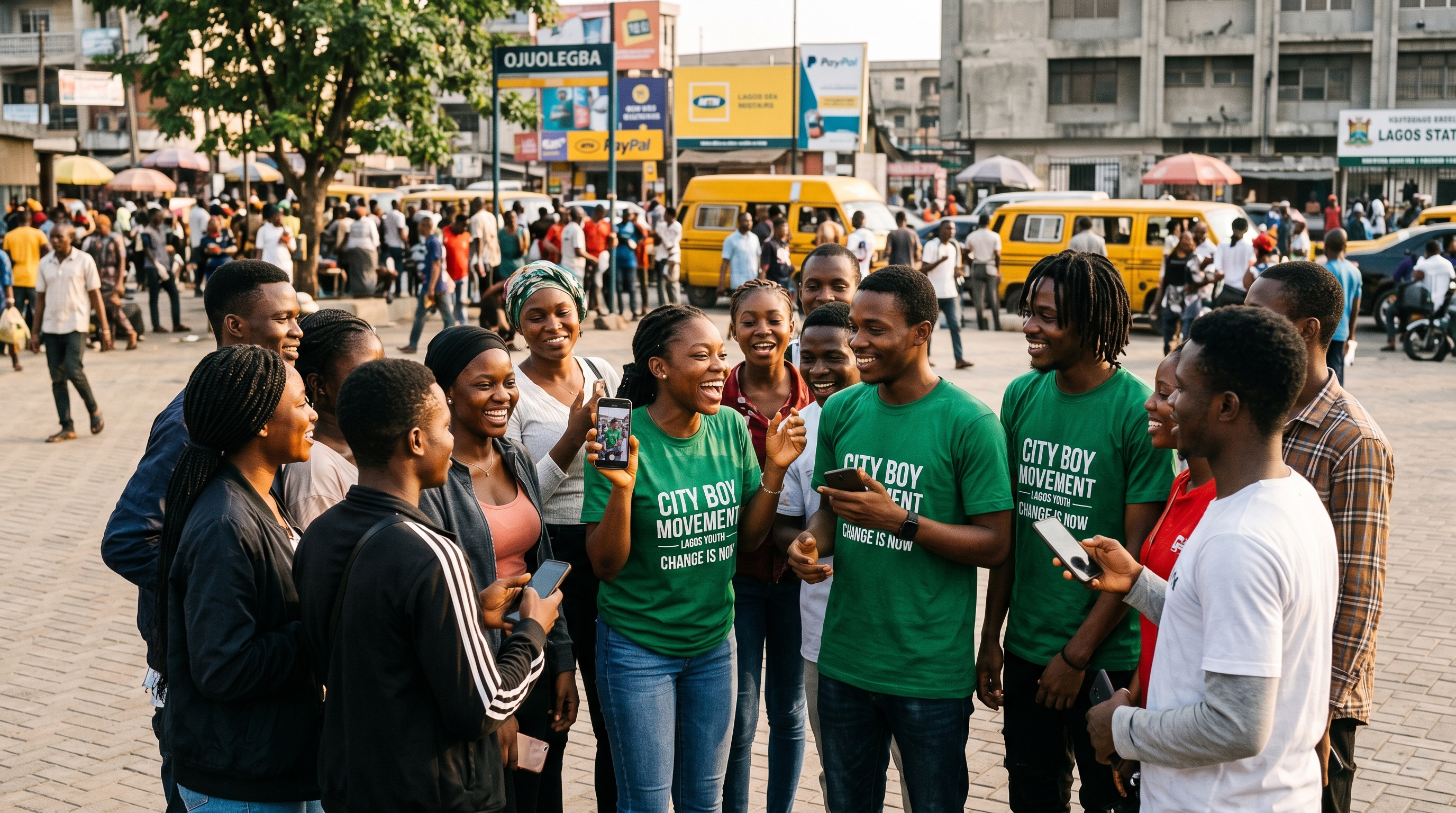 Young Nigerians at a City Boy Movement gathering in Lagos